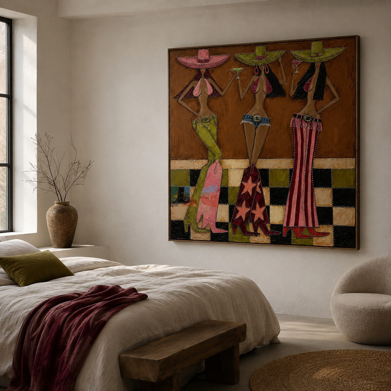 Sundown Hat Trio – Western Figure Wall Art