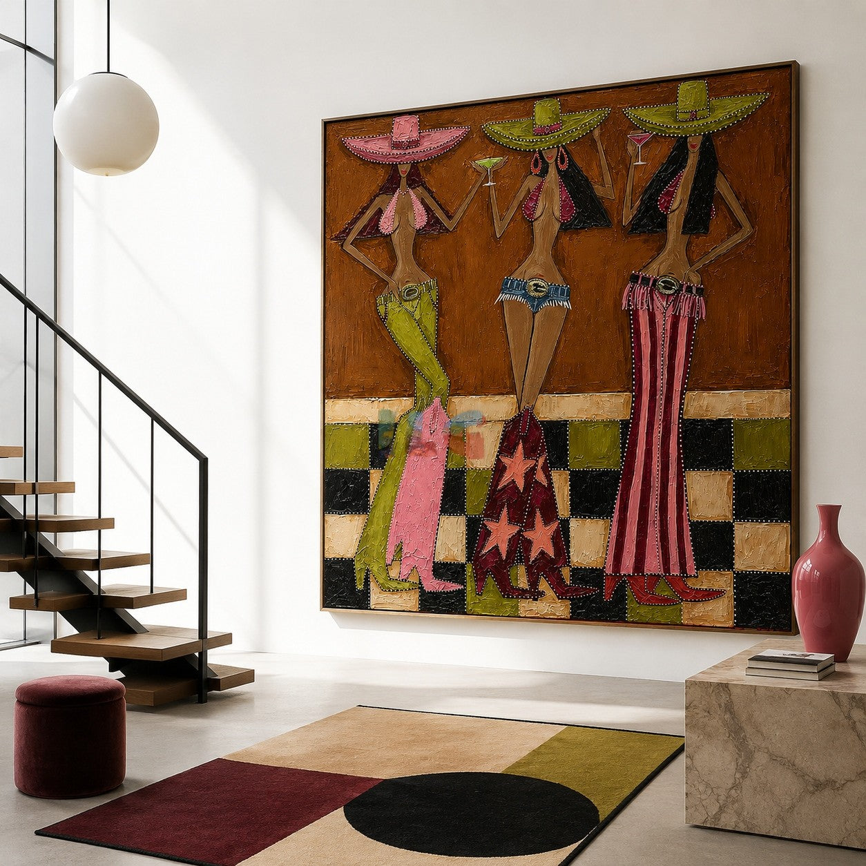 Sundown Hat Trio – Western Figure Wall Art