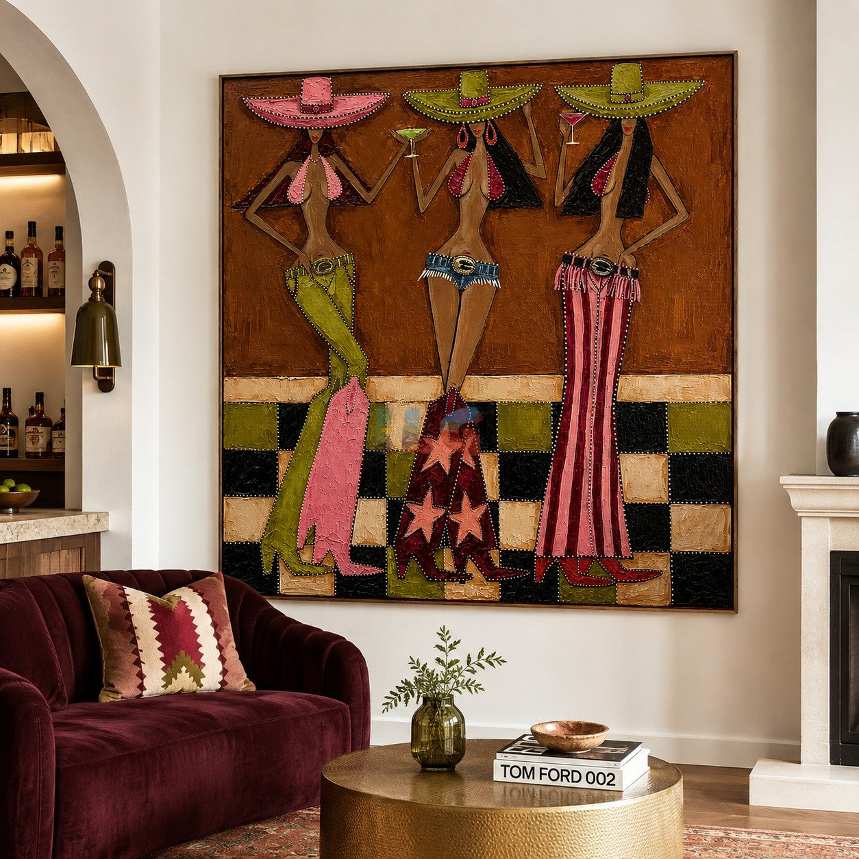 Sundown Hat Trio – Western Figure Wall Art
