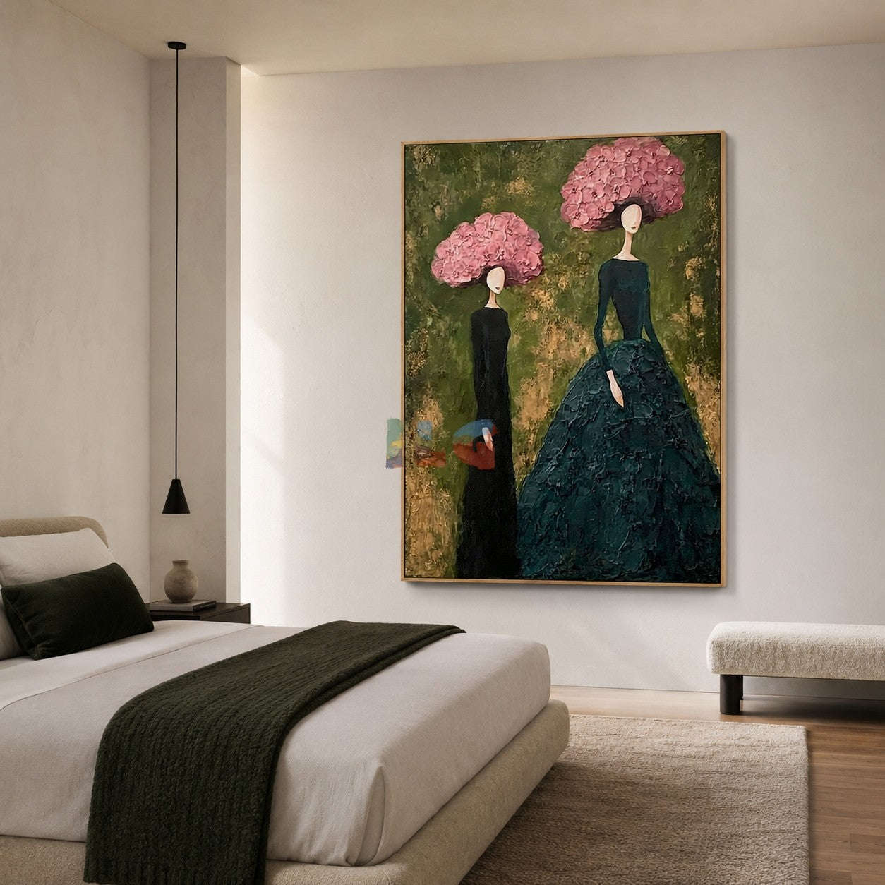 Pink Blossom Muses – Textured Figure Wall Art