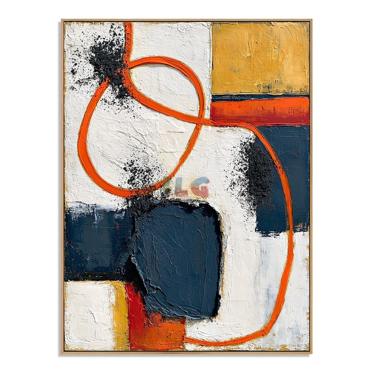 Burnt Orange Path – Abstract Geometric Wall Art