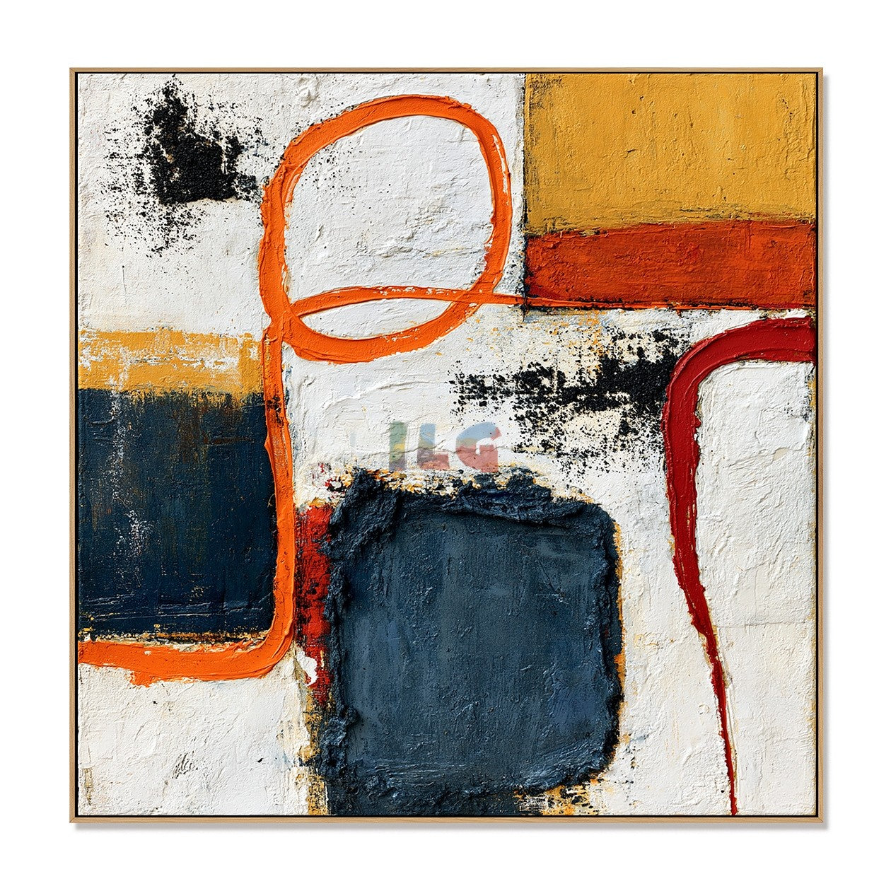 Amber Loop Abstract – Modern Geometric Wall Art