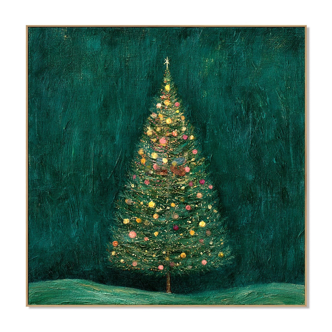 Midnight Evergreen Sparkle – Christmas Tree Textured Wall Art