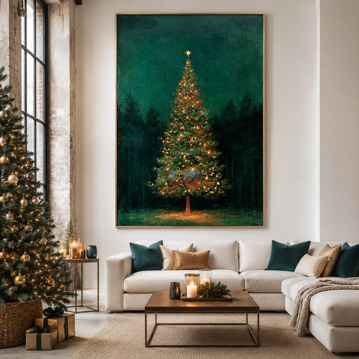 Noel Forest Radiance – Christmas Tree Textured Wall Art