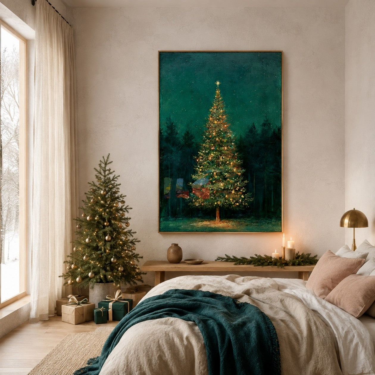 Noel Forest Radiance – Christmas Tree Textured Wall Art