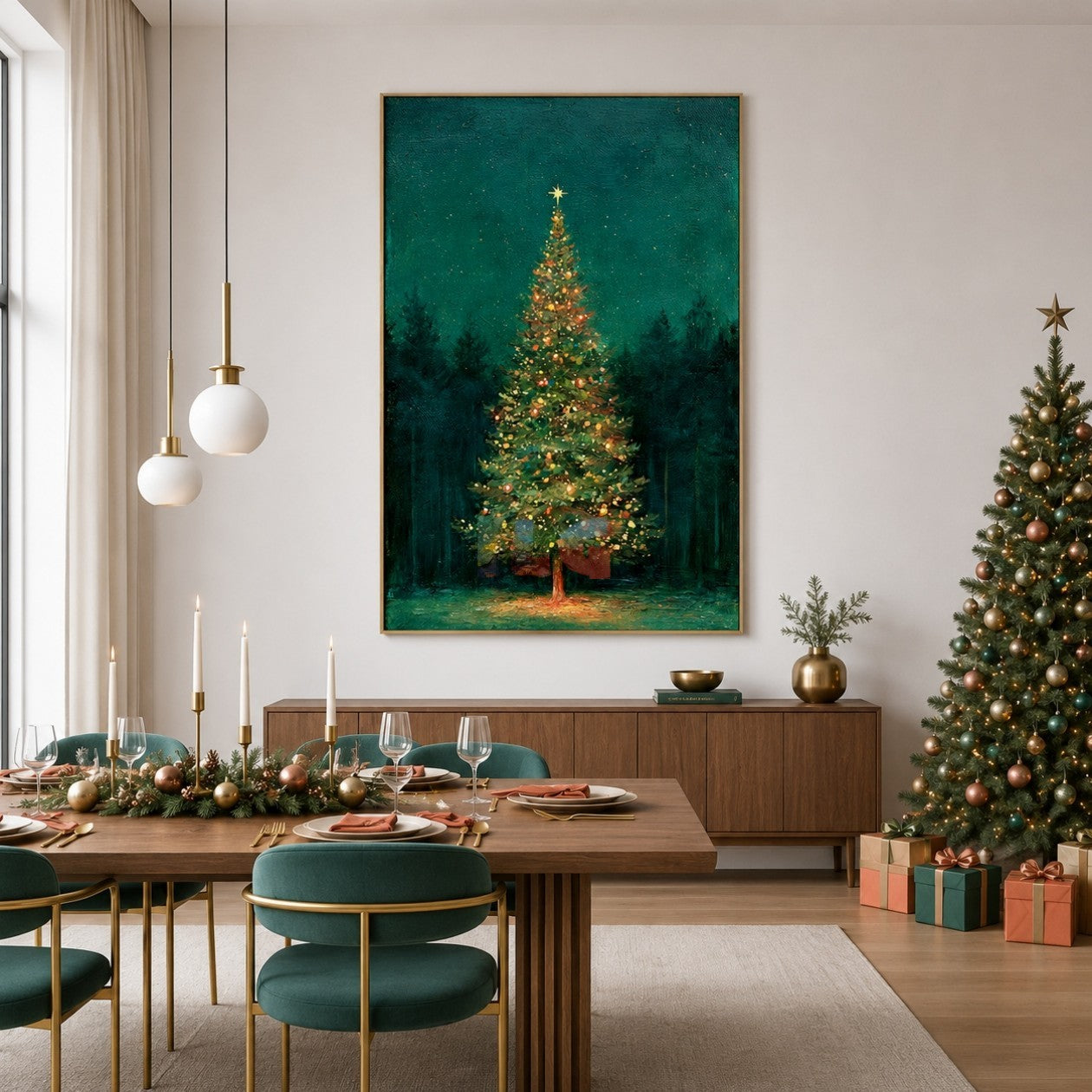 Noel Forest Radiance – Christmas Tree Textured Wall Art