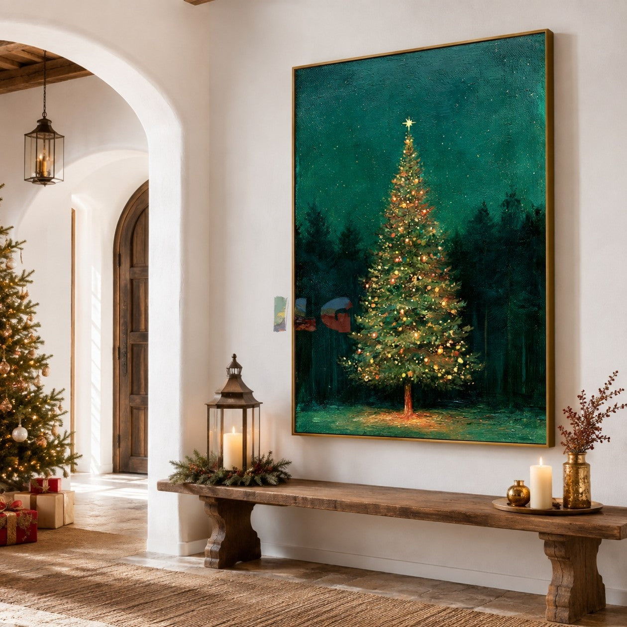 Noel Forest Radiance – Christmas Tree Textured Wall Art
