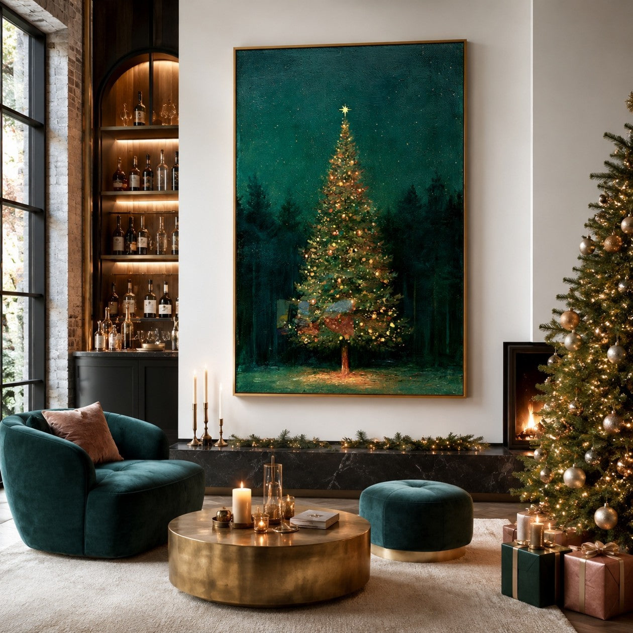 Noel Forest Radiance – Christmas Tree Textured Wall Art
