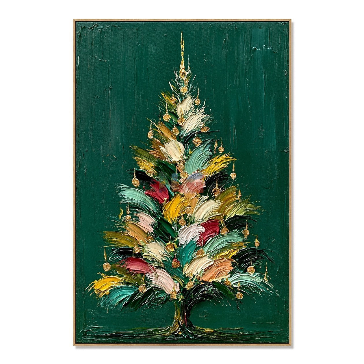 Festive Brushstroke Evergreen – Christmas Tree Textured Wall Art