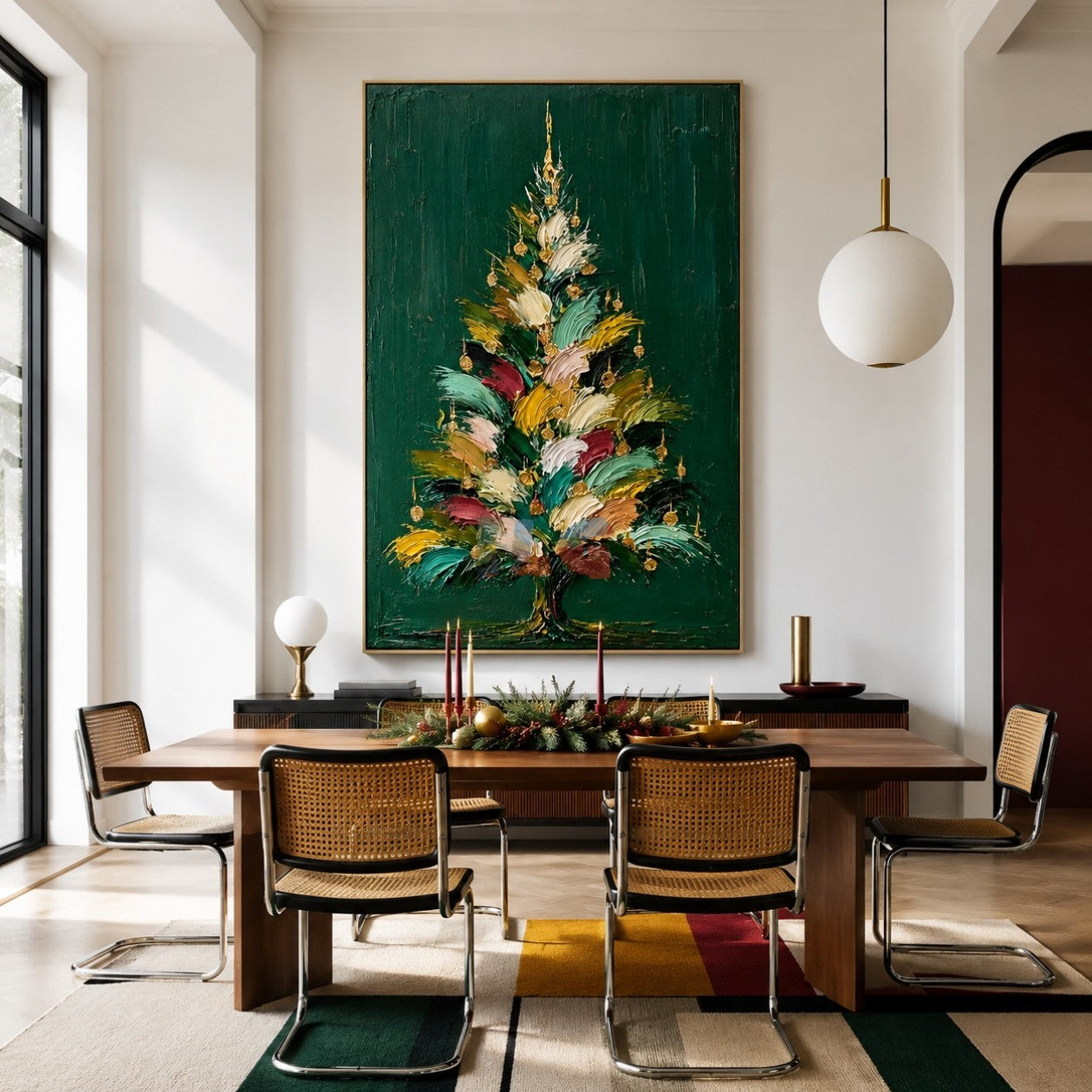 Festive Brushstroke Evergreen – Christmas Tree Textured Wall Art