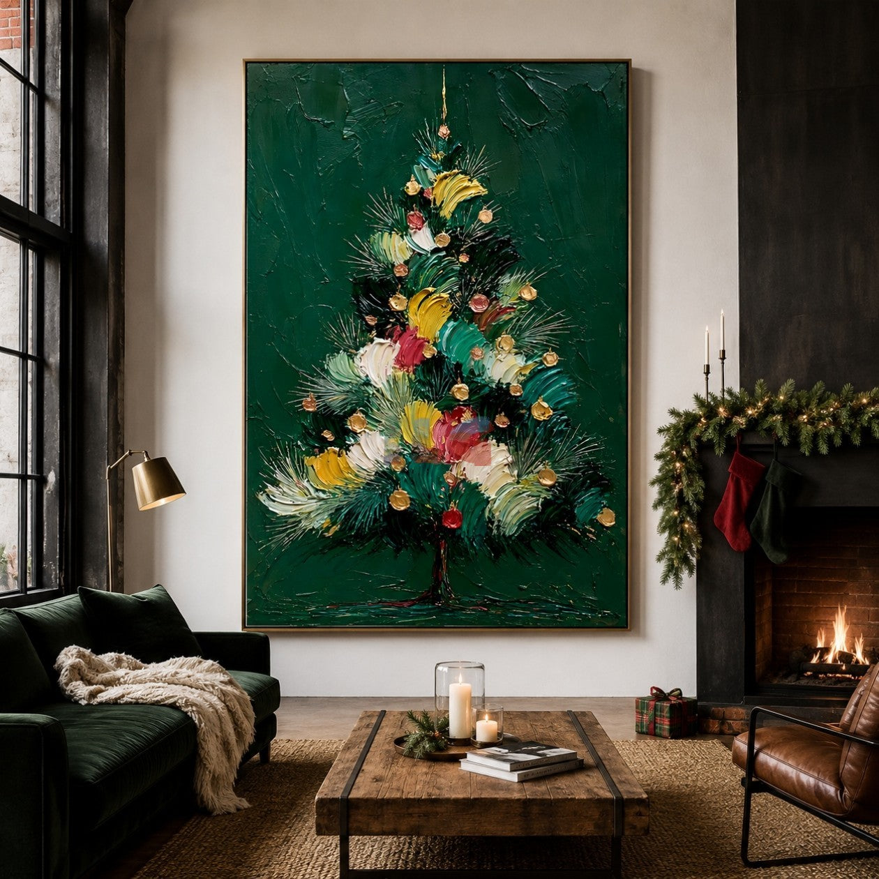 Enchanted Evergreen Night – Christmas Tree Textured Wall Art