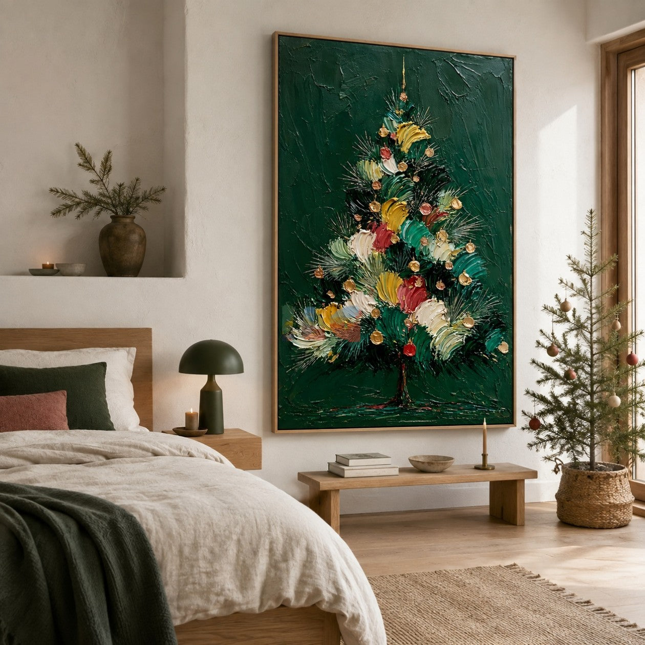 Enchanted Evergreen Night – Christmas Tree Textured Wall Art