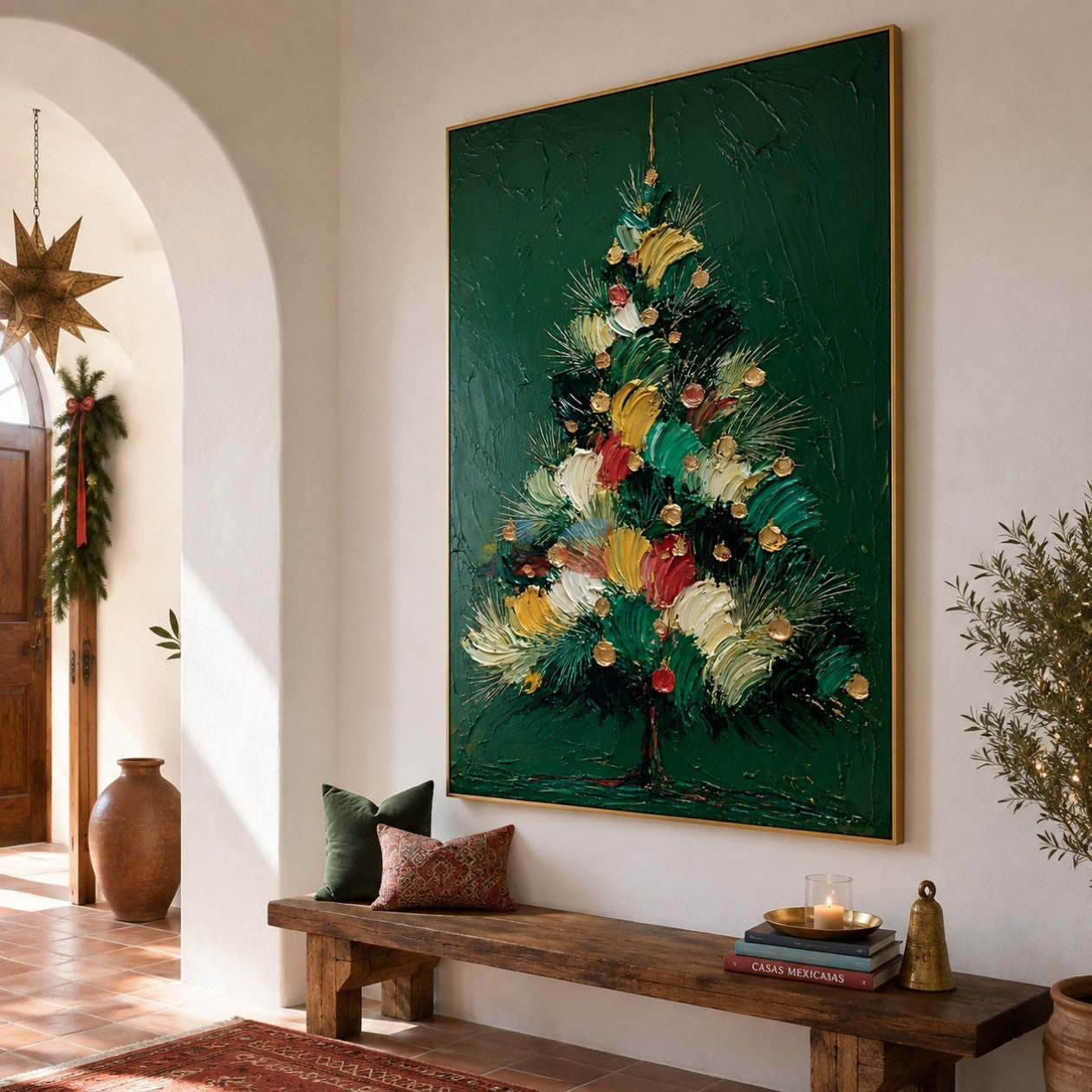 Enchanted Evergreen Night – Christmas Tree Textured Wall Art