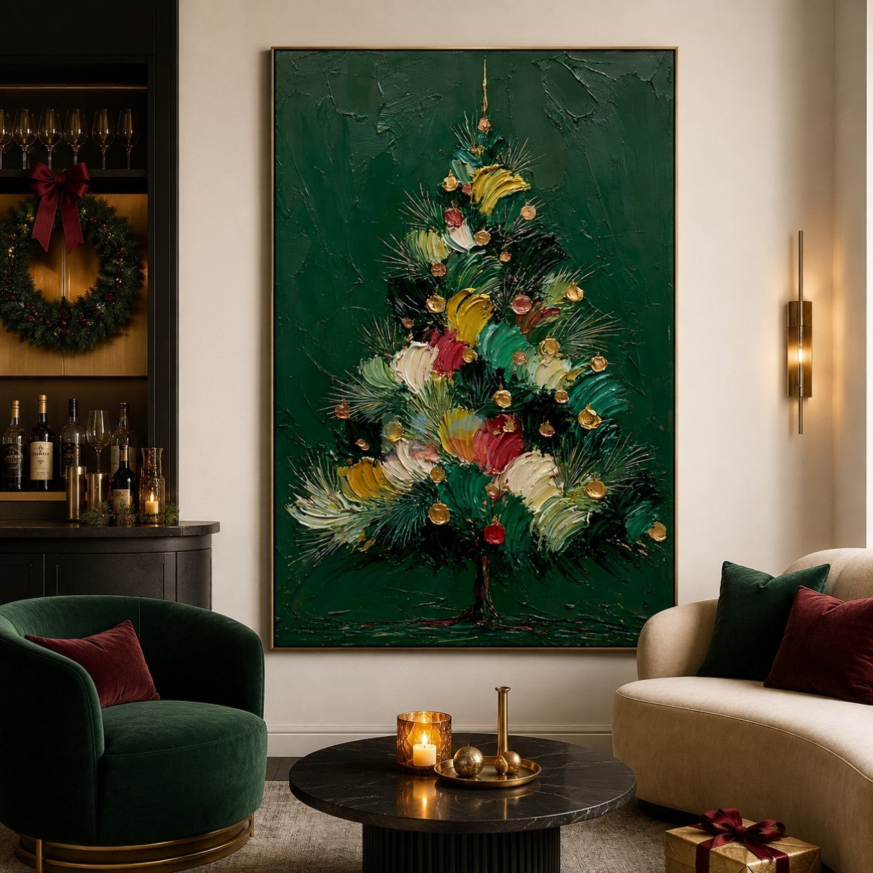 Enchanted Evergreen Night – Christmas Tree Textured Wall Art