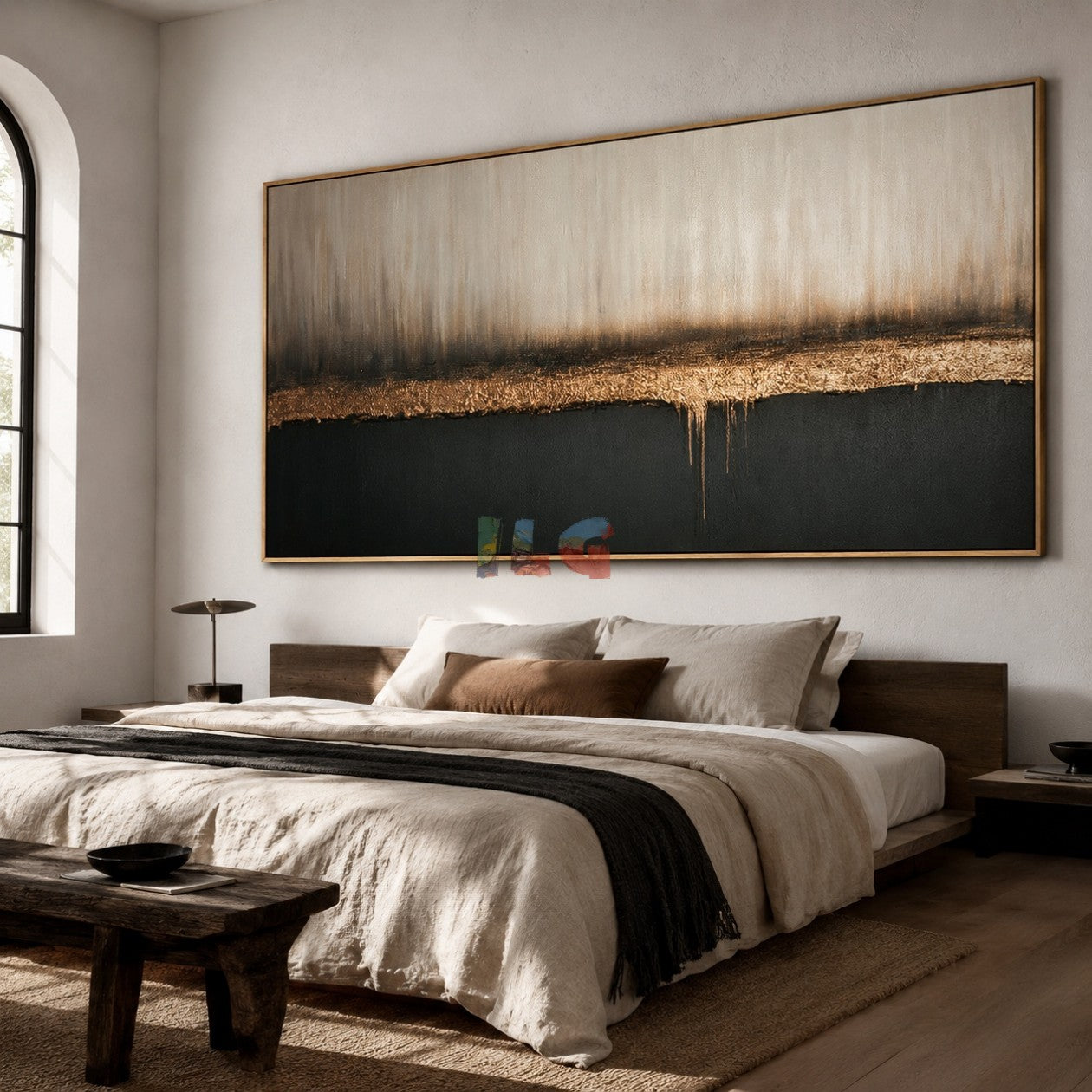 Copper Mist Horizon – Abstract Minimalist Textured Wall Art