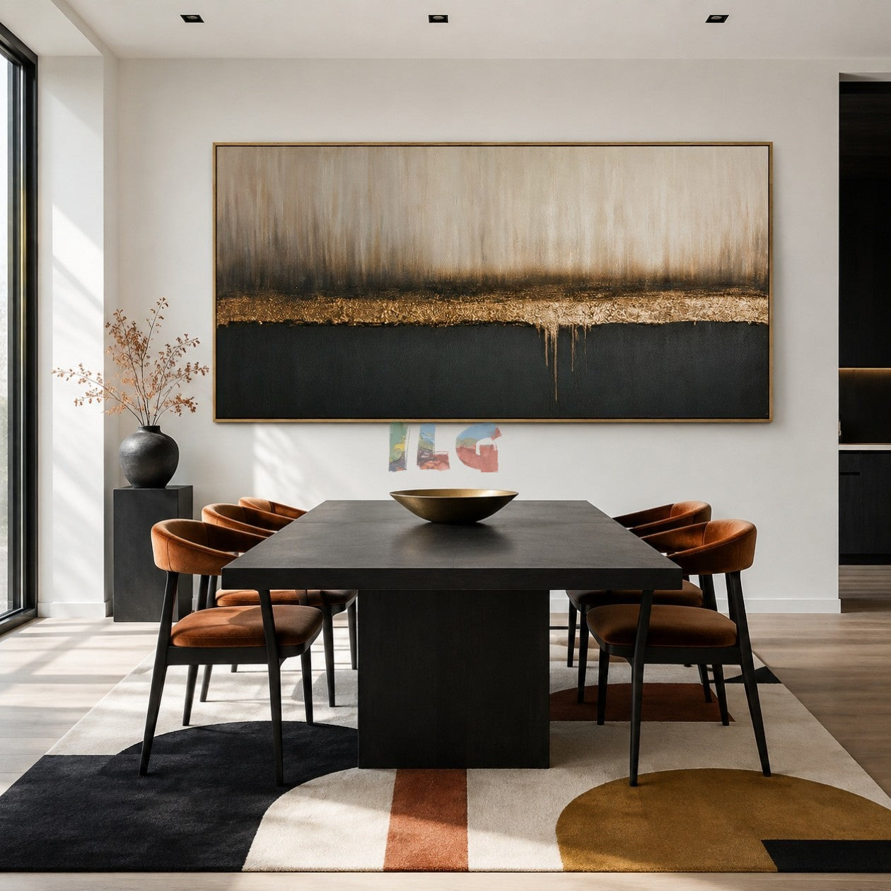 Copper Mist Horizon – Abstract Minimalist Textured Wall Art