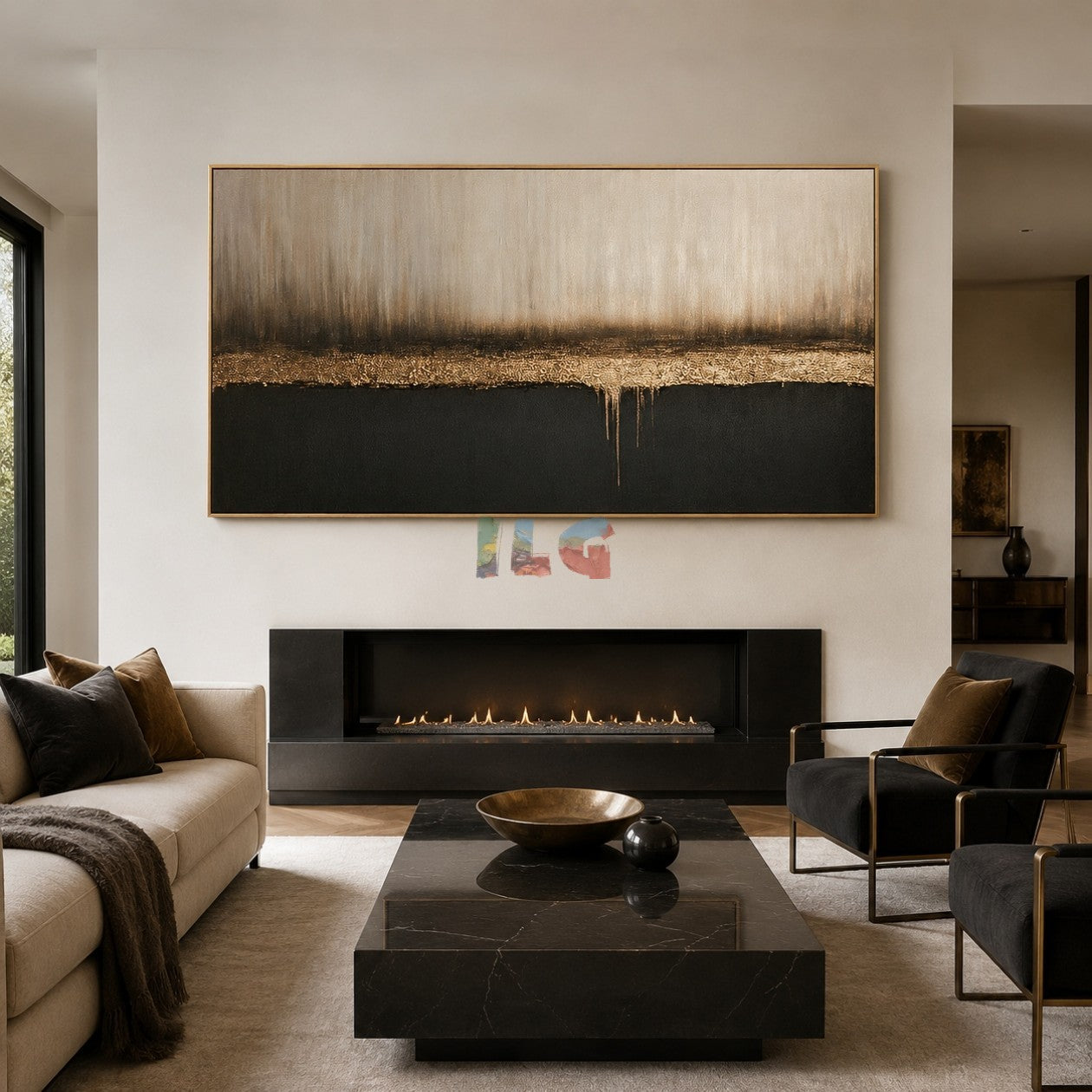 Copper Mist Horizon – Abstract Minimalist Textured Wall Art