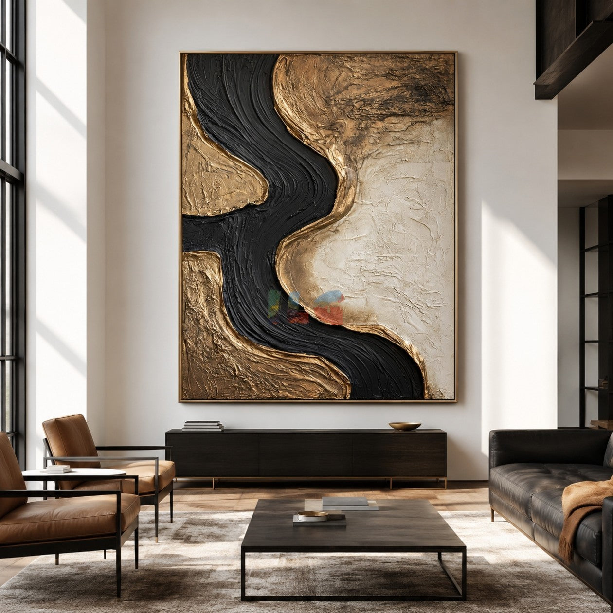 Auric River Vein – Abstract Organic Textured Wall Art