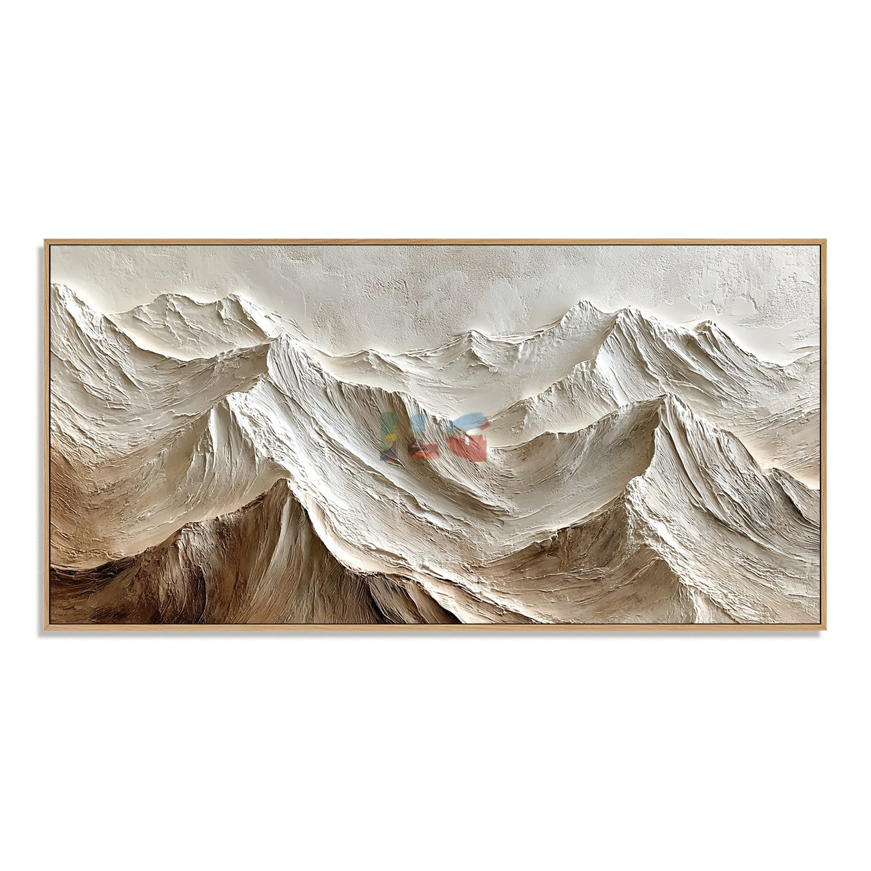 Ivory Alpine Relief – Abstract Mountain Textured Wall Art