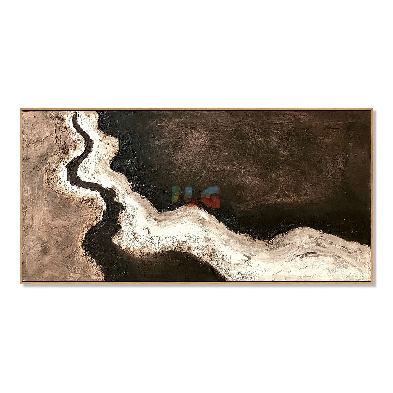 Ivory Stone Current – Abstract Wabi-Sabi Textured Wall Art