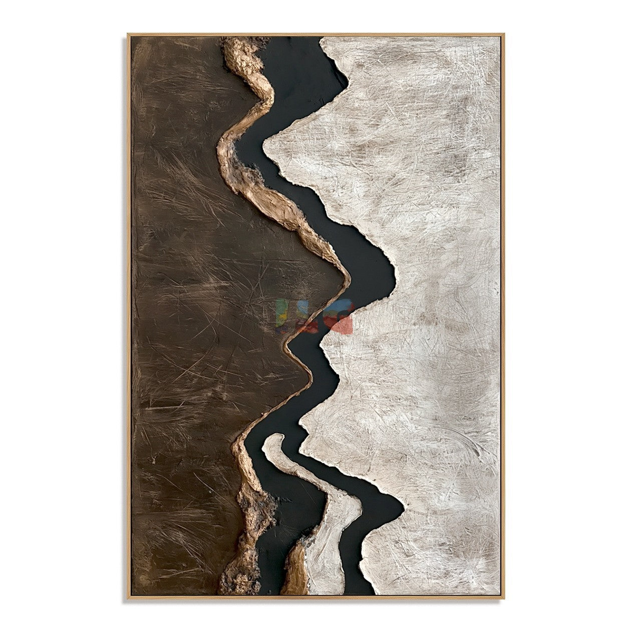 Midnight Ravine Trace – Abstract Organic Textured Wall Art