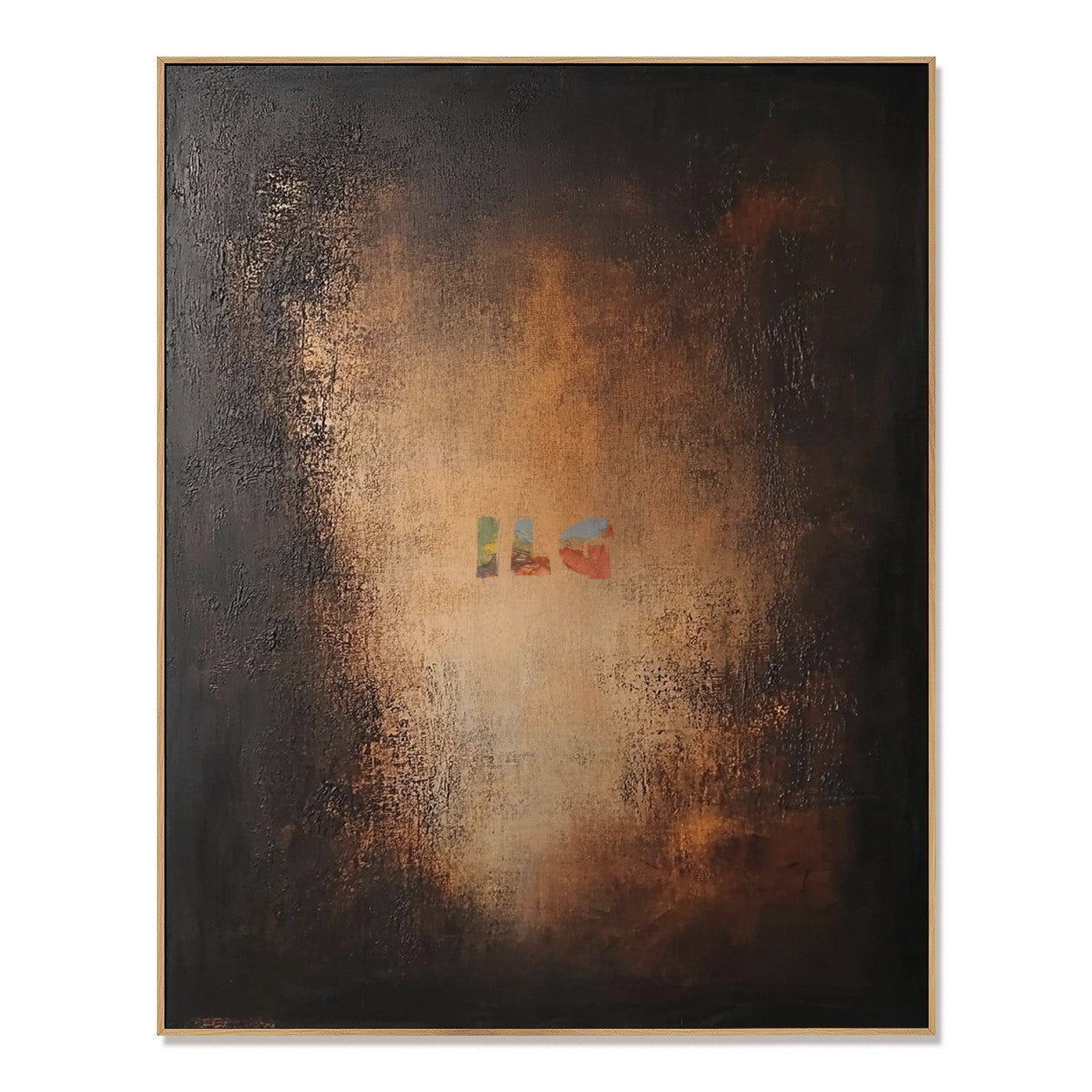 Midnight Amber Passage – Abstract Organic Textured Wall Art