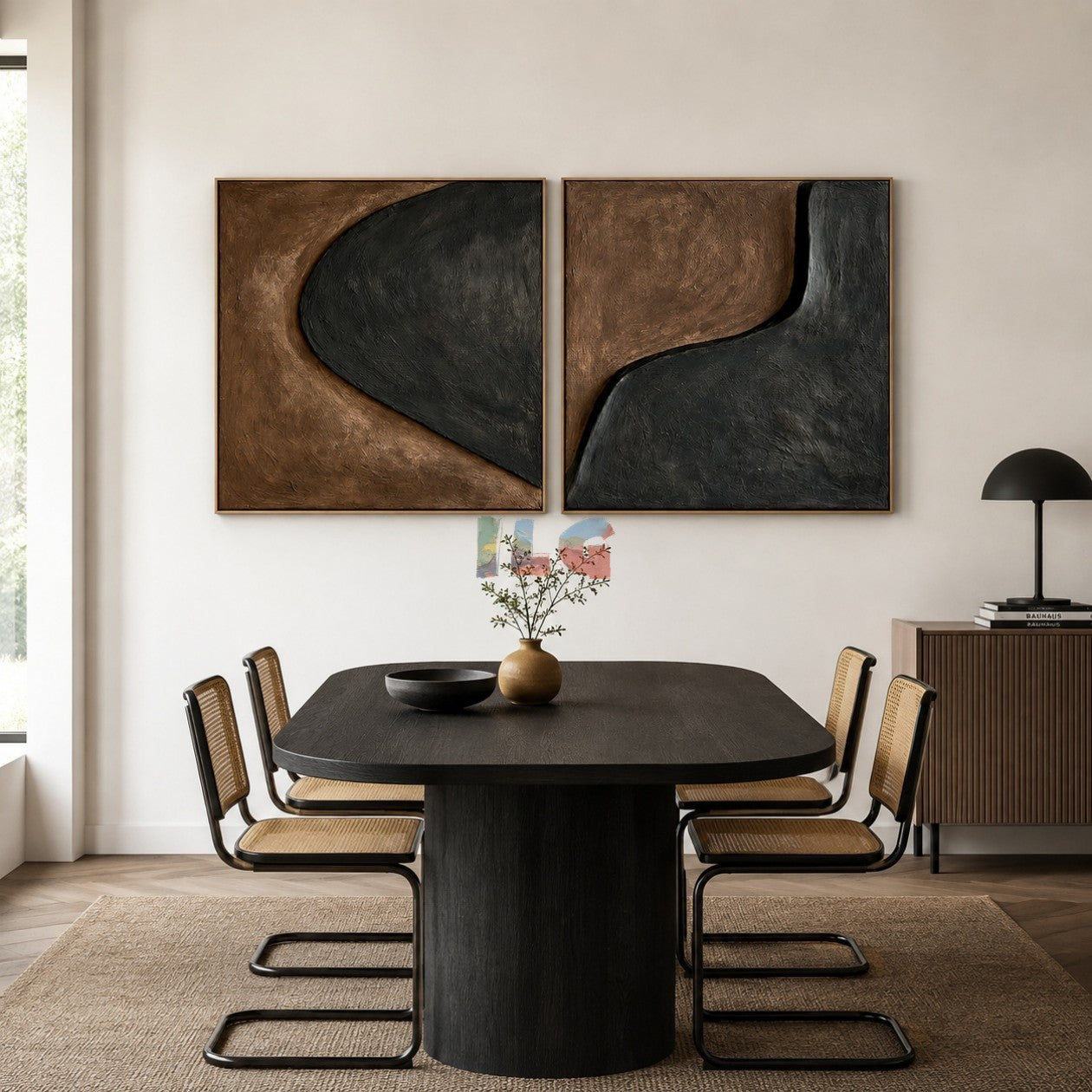 Terra Shadow Forms – Abstract Organic Textured Wall Art