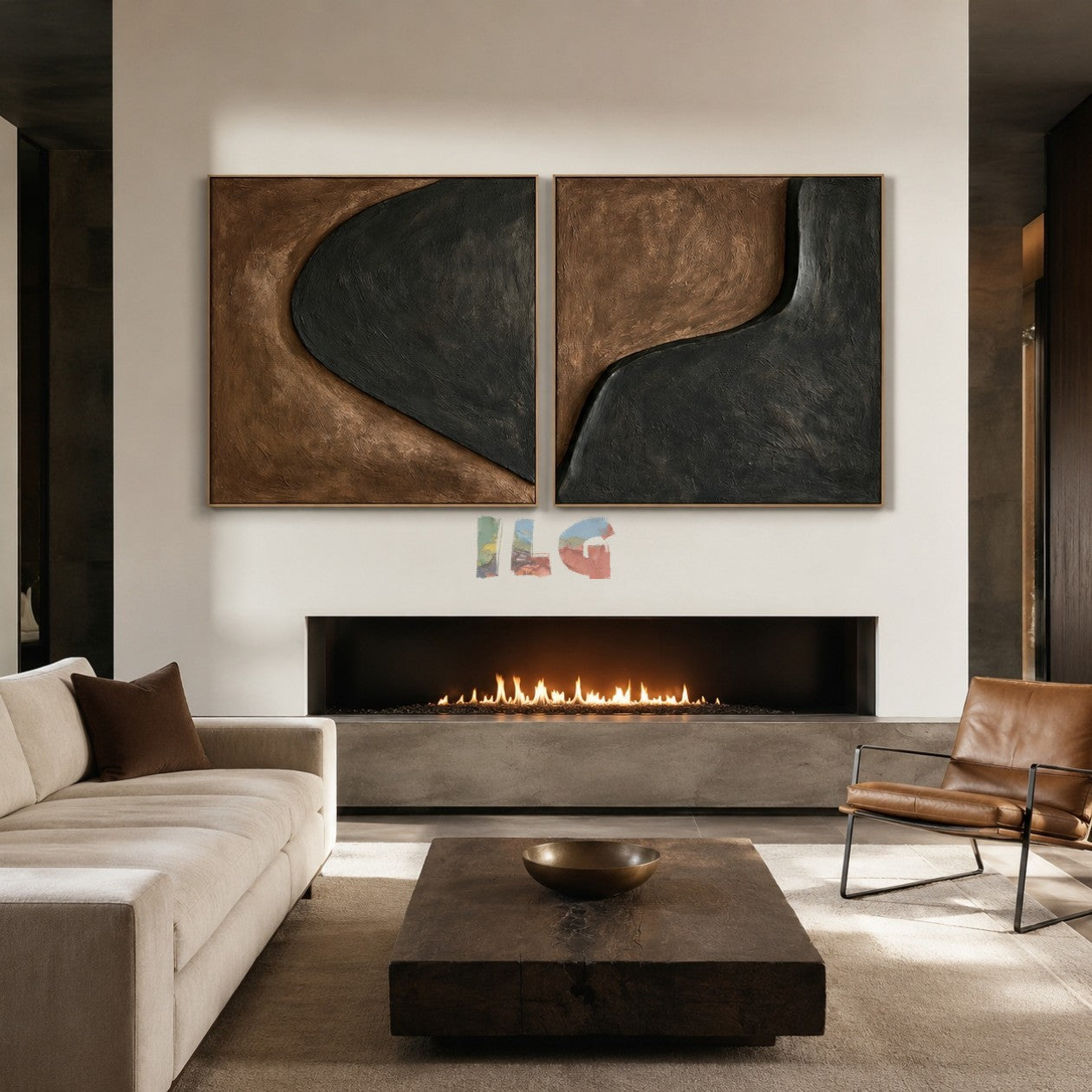 Terra Shadow Forms – Abstract Organic Textured Wall Art