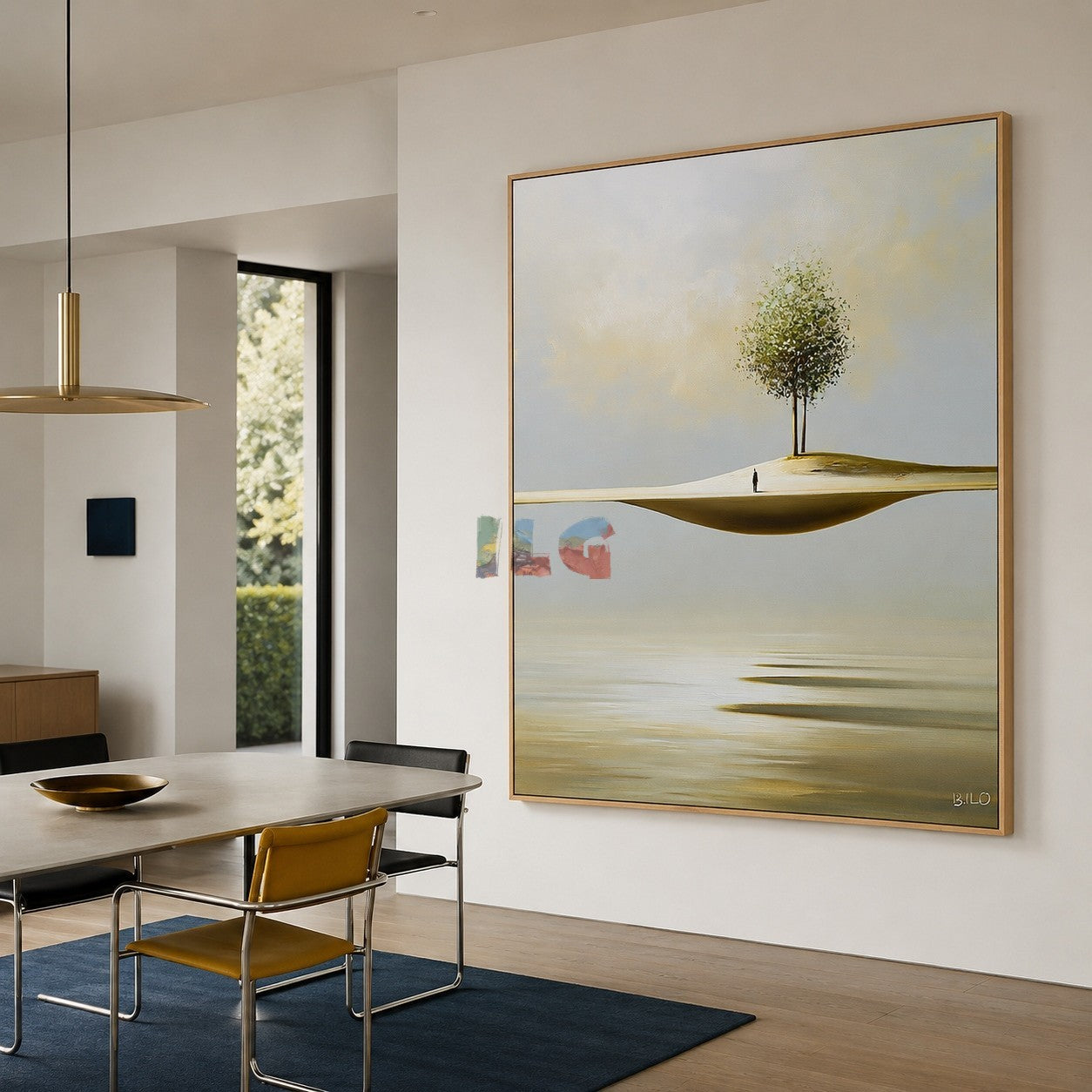 Floating Horizon Tree – Minimalist Surreal Landscape Wall Art