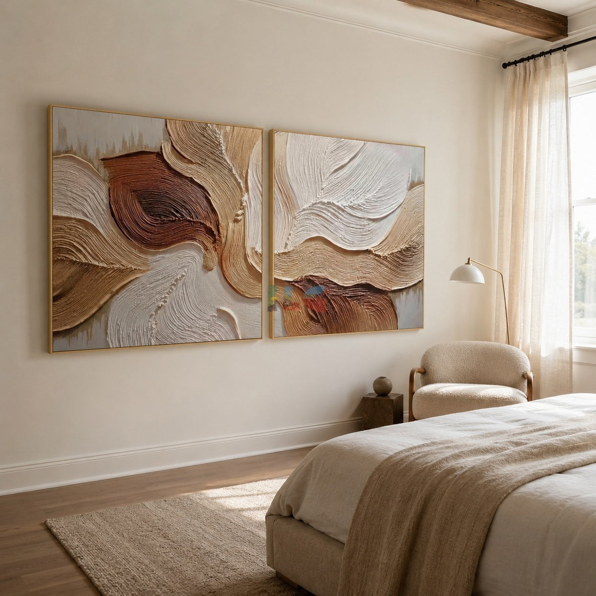 Earthen Petal Flow – Neutral Textured Botanical Wall Art Set