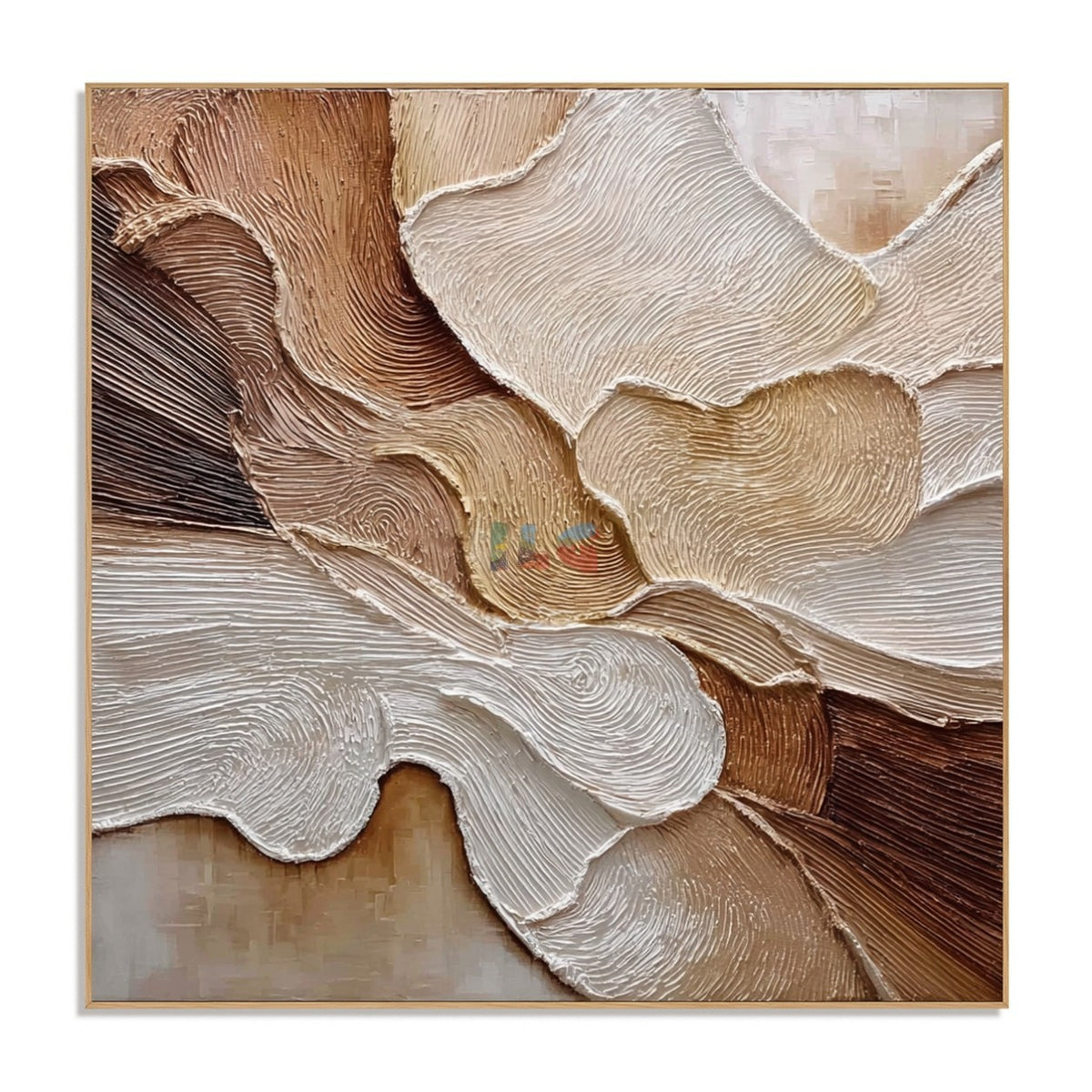 Cascading Petal Relief – Neutral Textured Botanical Wall Art