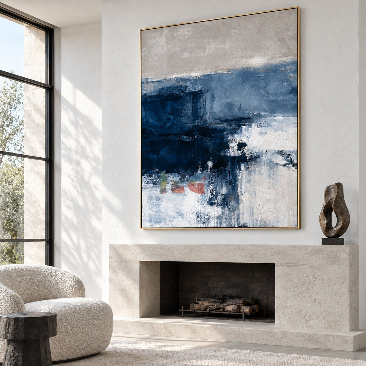 Arctic Blue Passage – Contemporary Abstract Ocean Texture Wall Art