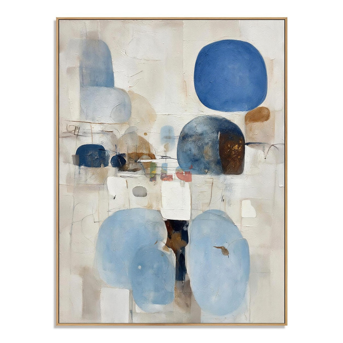 Blue Serenity Forms – Modern Abstract Blue Geometric Wall Art