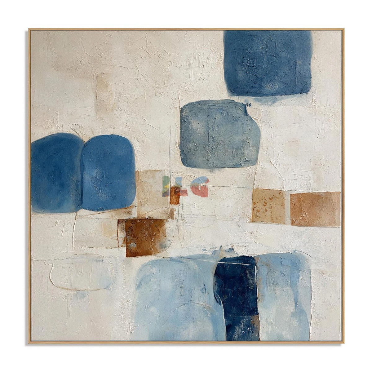 Azure Balance Forms – Modern Blue Abstract Texture Wall Art