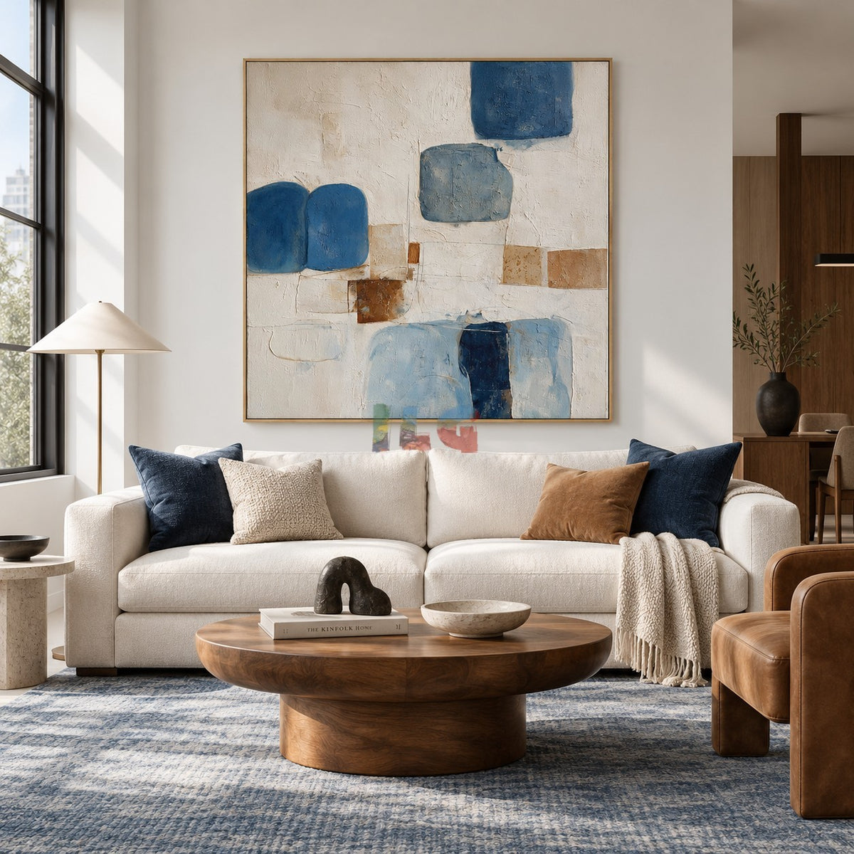 Azure Balance Forms – Modern Blue Abstract Texture Wall Art