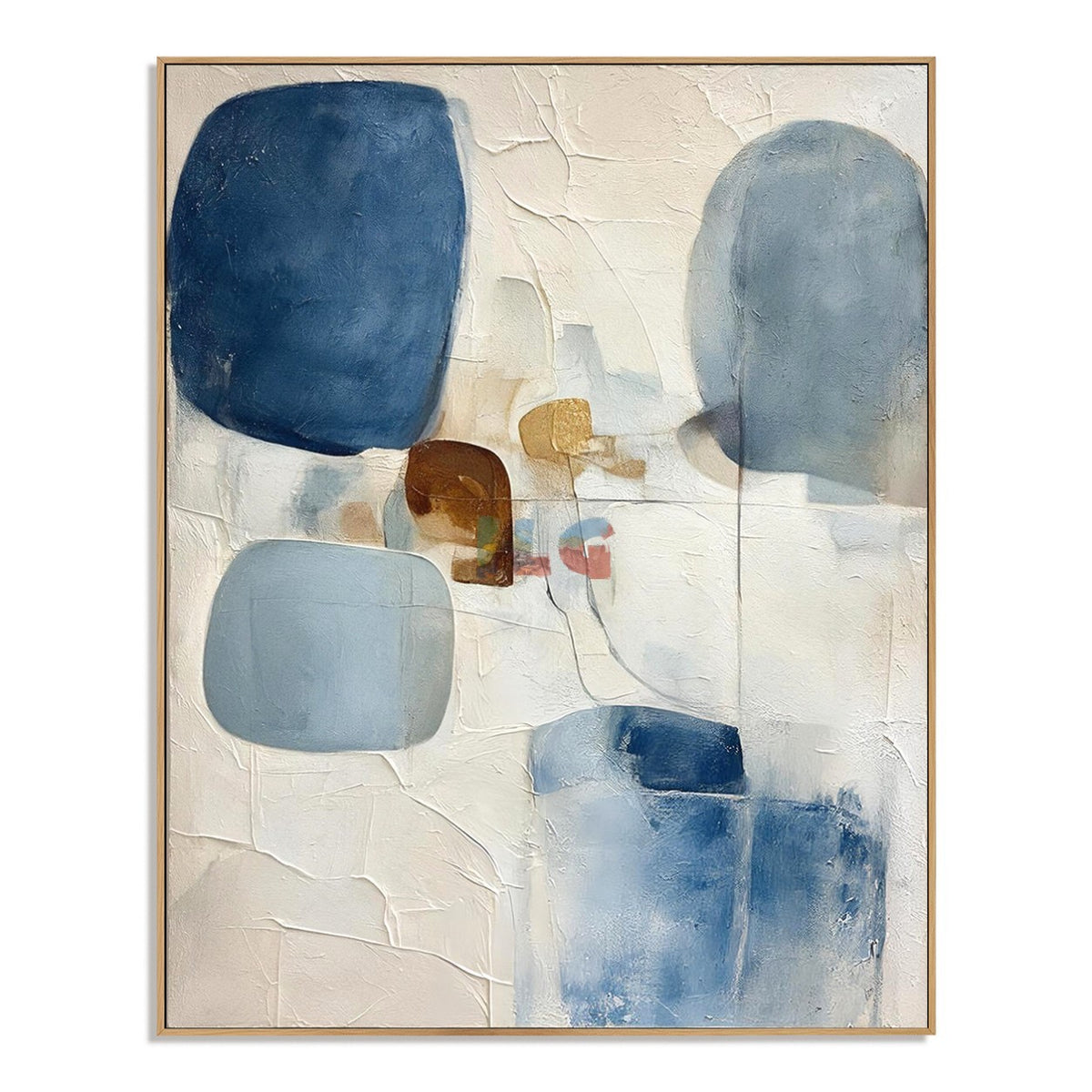 Oceanic Blue Balance – Modern Abstract Blue Texture Wall Art