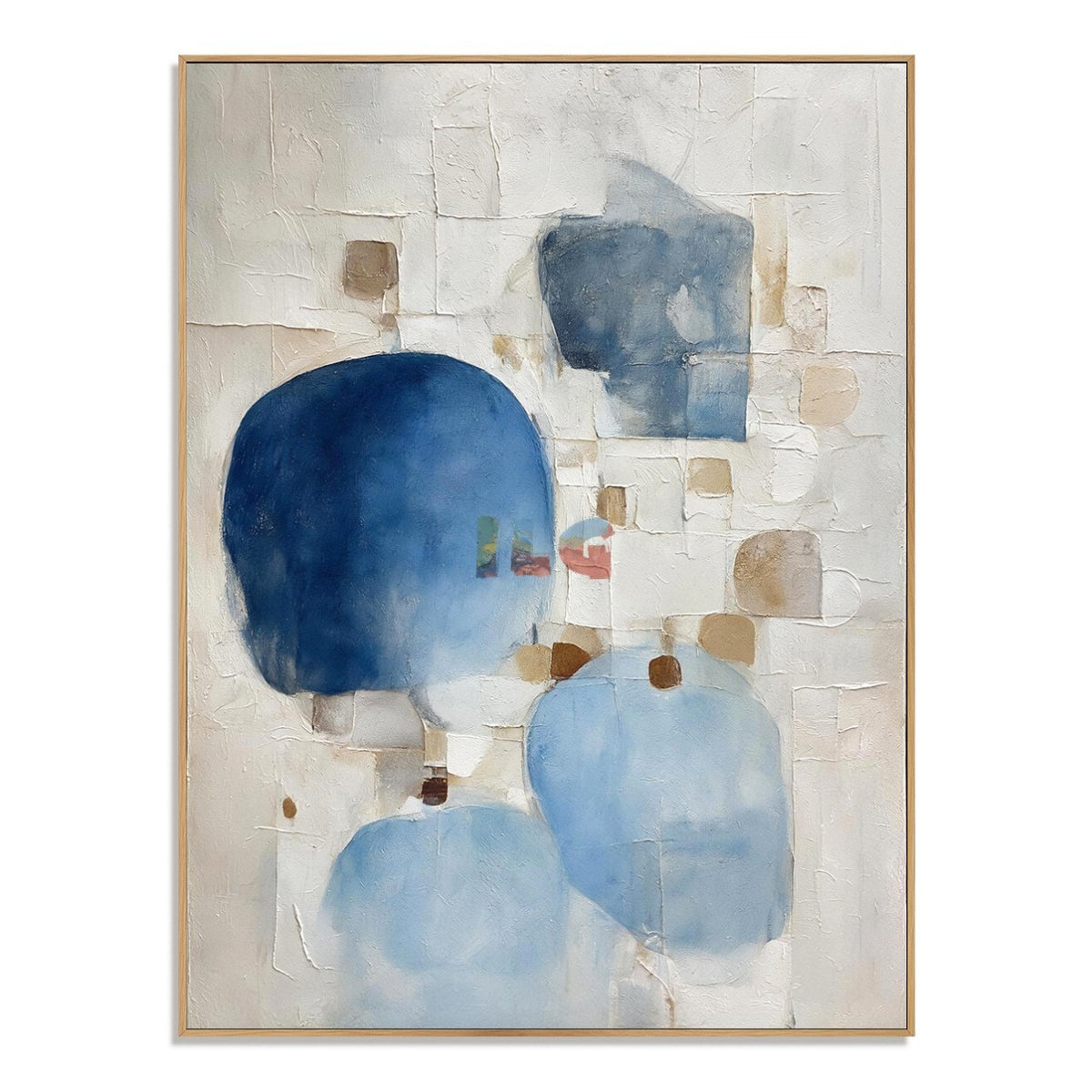 Blue Quiet Geometry – Modern Abstract Texture Wall Art
