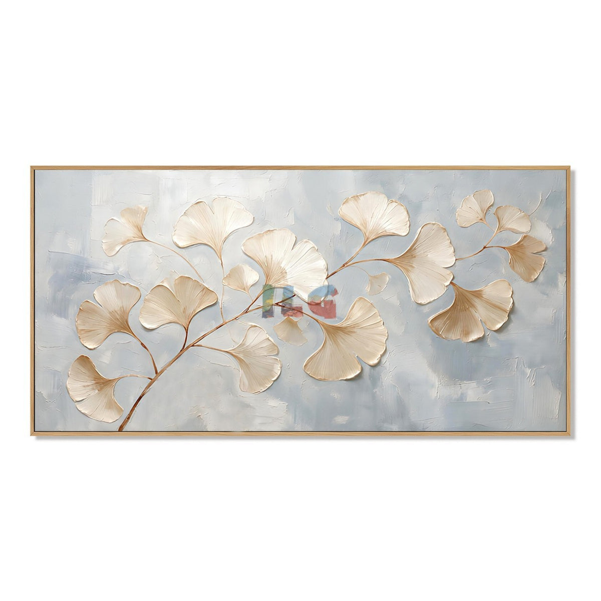 Ginkgo Breeze Flow – Neutral Botanical Texture Wall Art