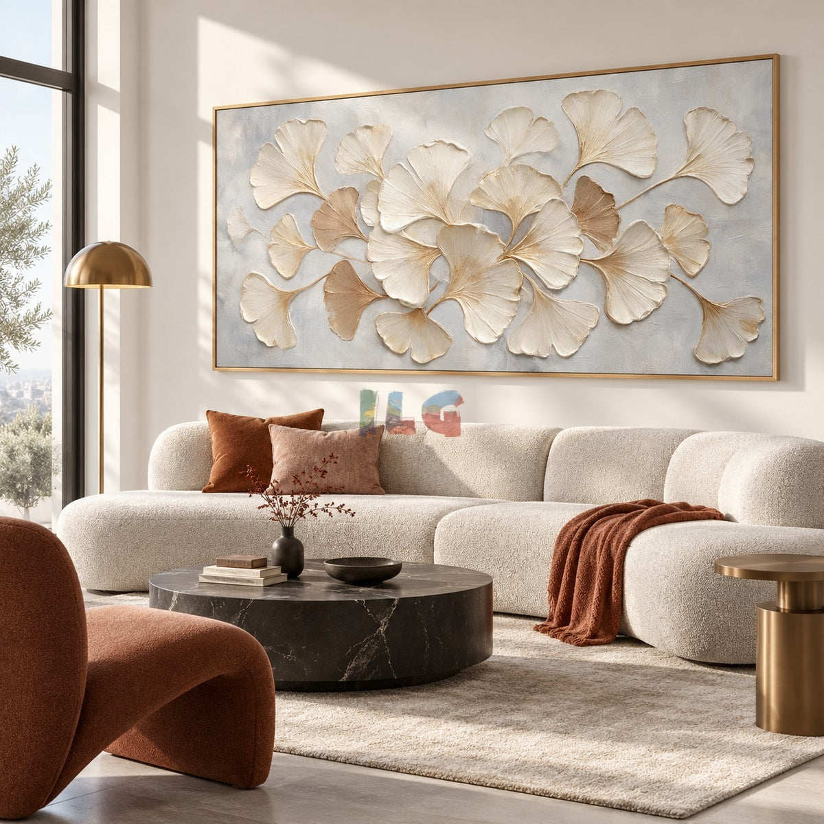 Quiet Ginkgo Bloom – Modern Botanical Texture Wall Art