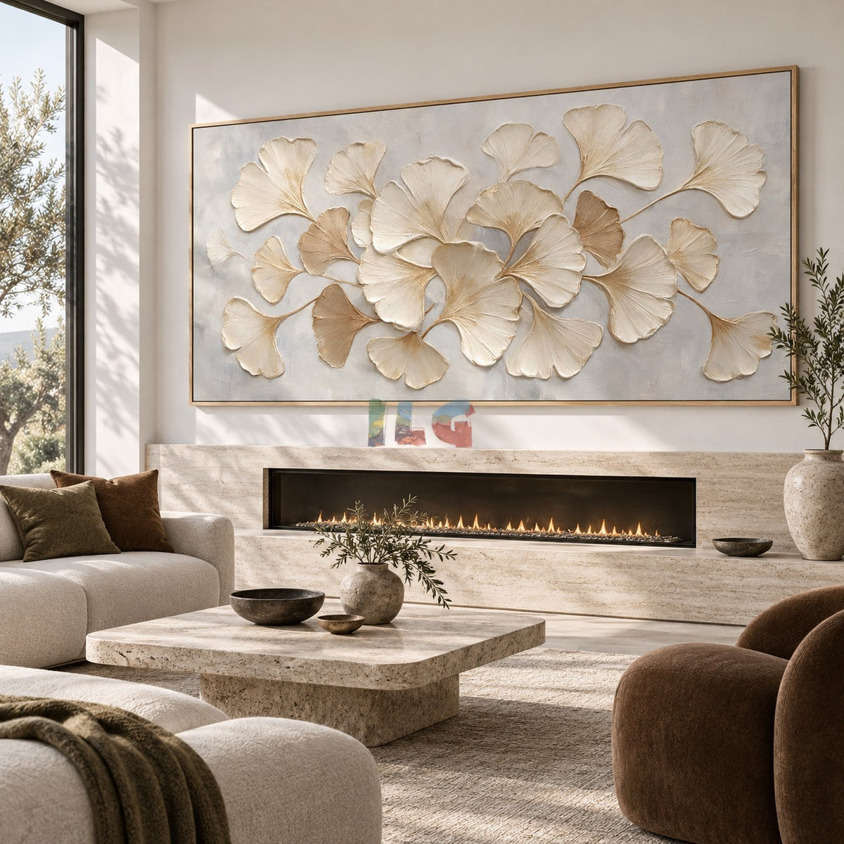 Quiet Ginkgo Bloom – Modern Botanical Texture Wall Art