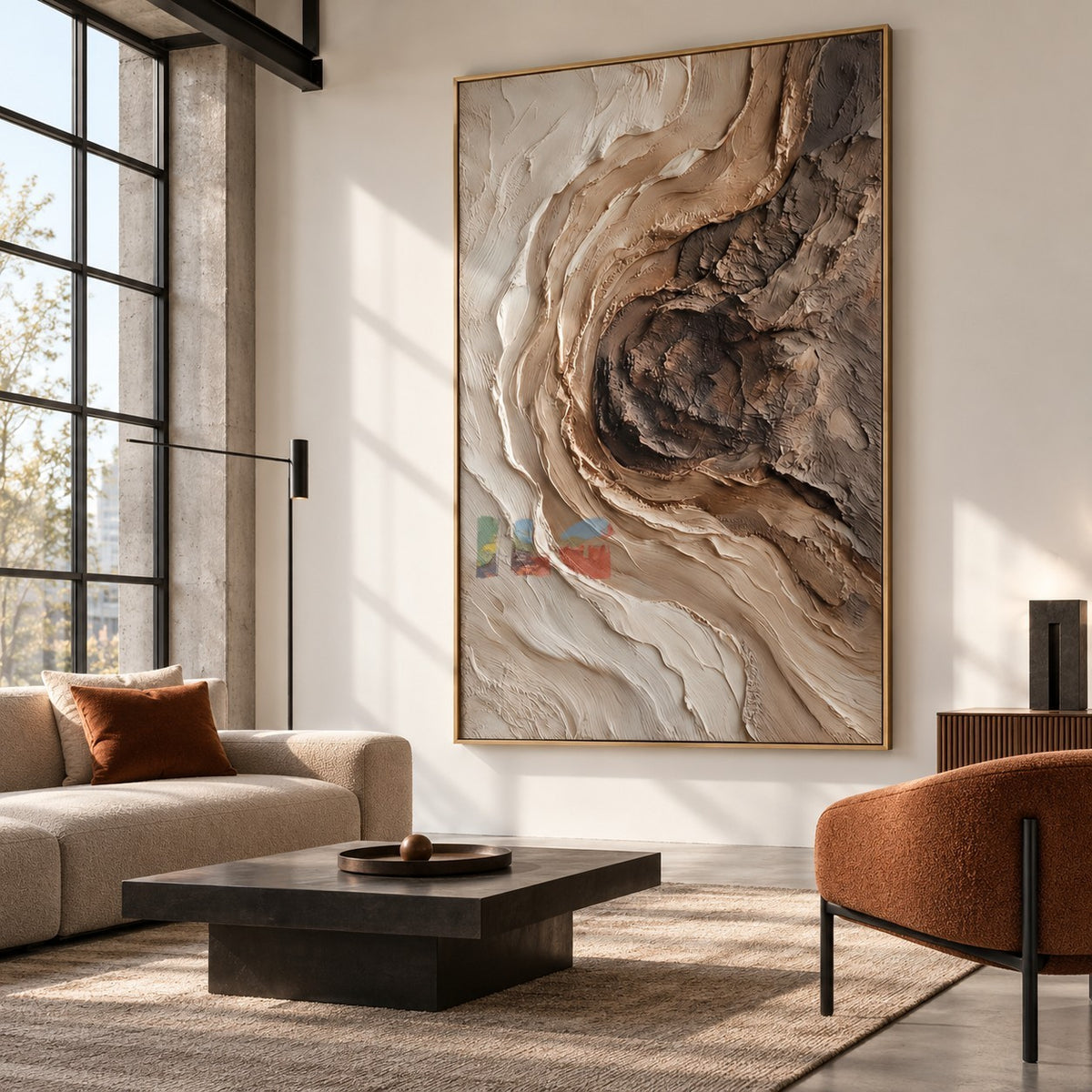 Stonewave Drift – Abstract Earth Tone Relief Wall Art