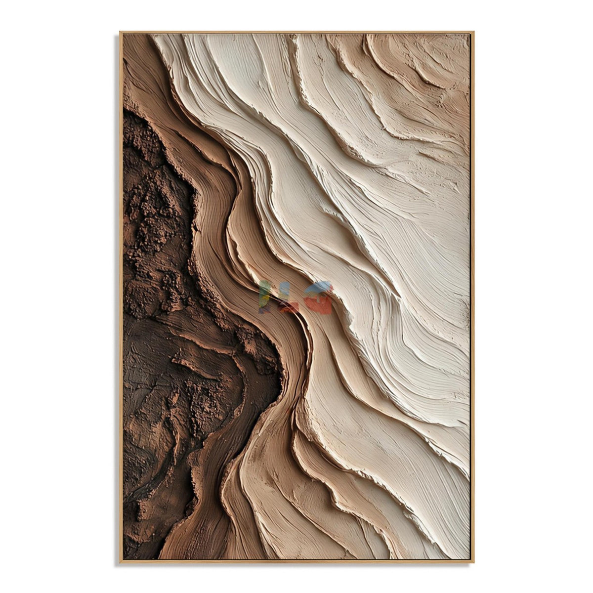 Canyon Veil Flow – Abstract Earth Layer Relief Wall Art