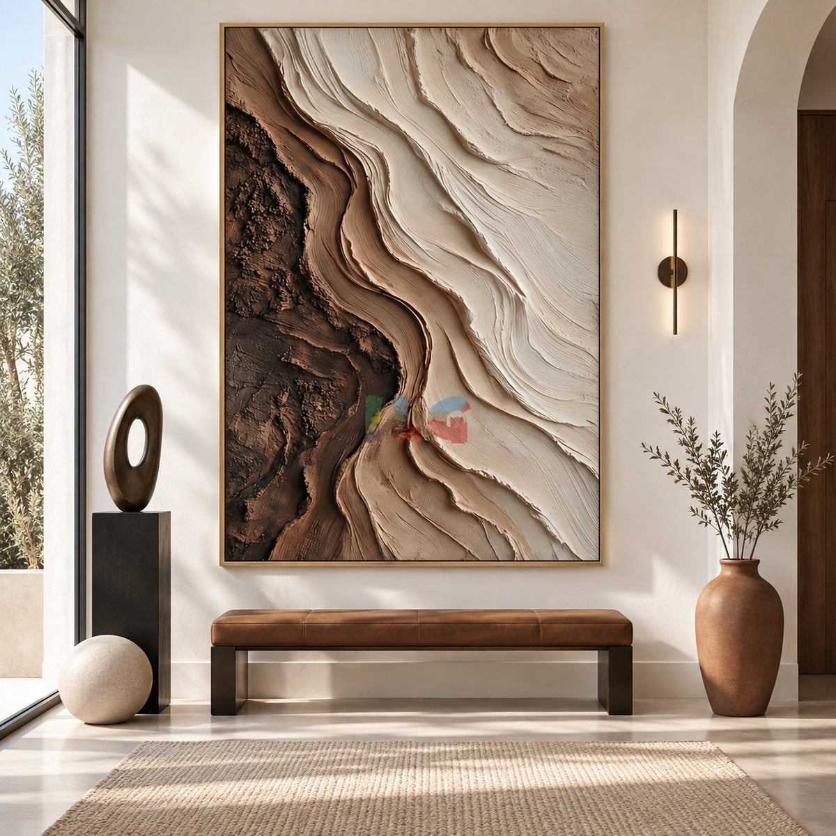 Canyon Veil Flow – Abstract Earth Layer Relief Wall Art
