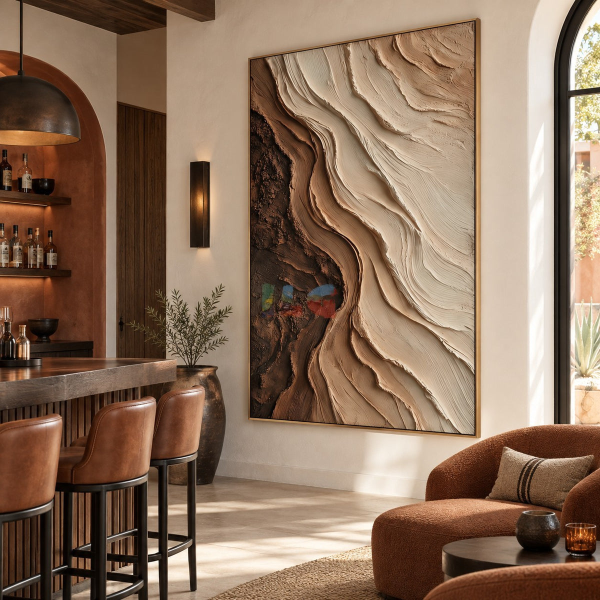 Canyon Veil Flow – Abstract Earth Layer Relief Wall Art
