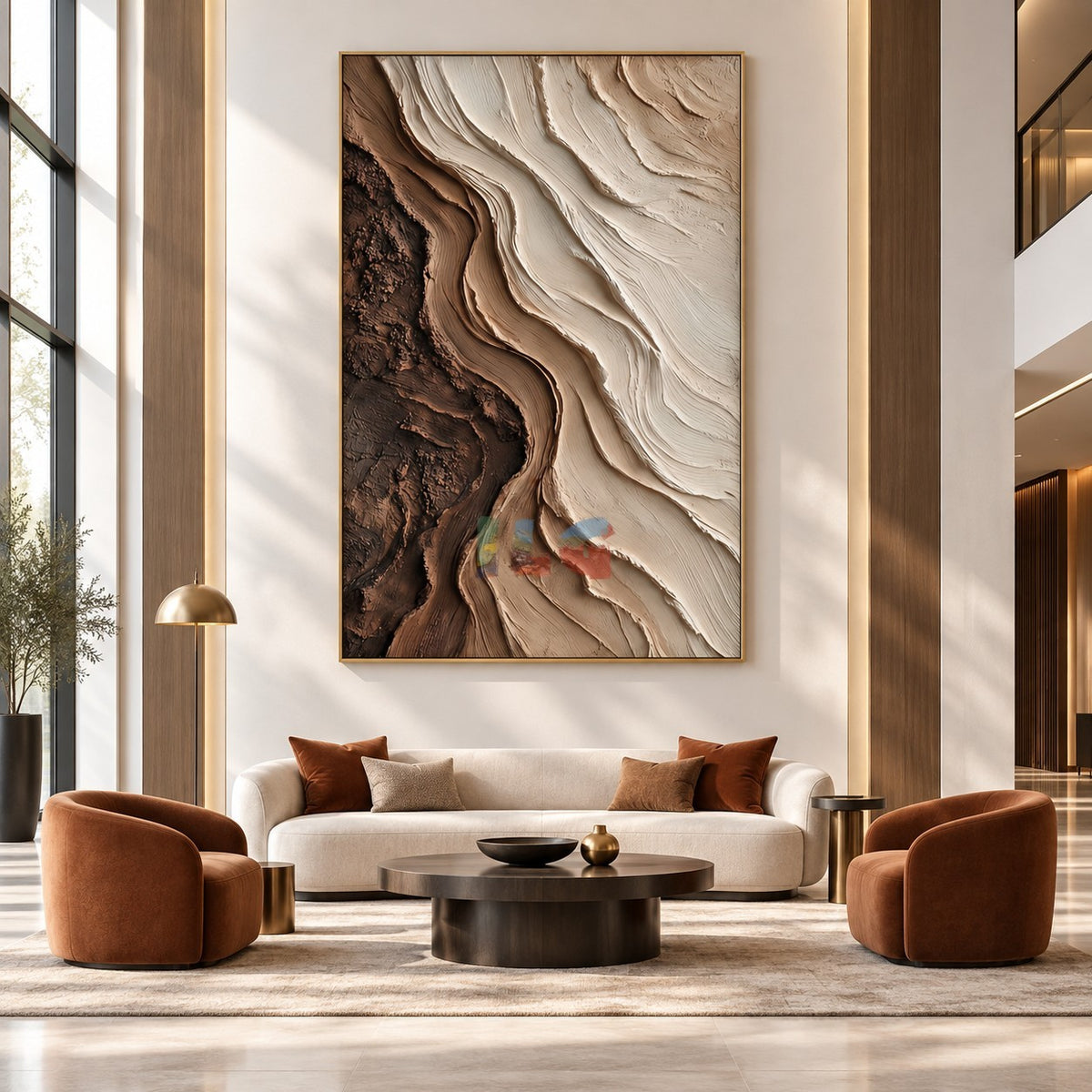 Canyon Veil Flow – Abstract Earth Layer Relief Wall Art