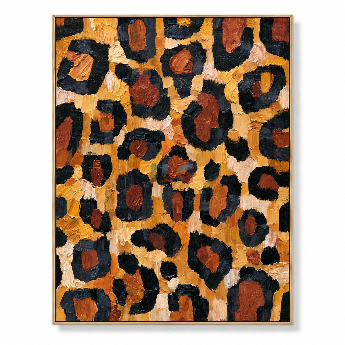 Amber Leopard Rhythm – Abstract Animal Print Texture Wall Art