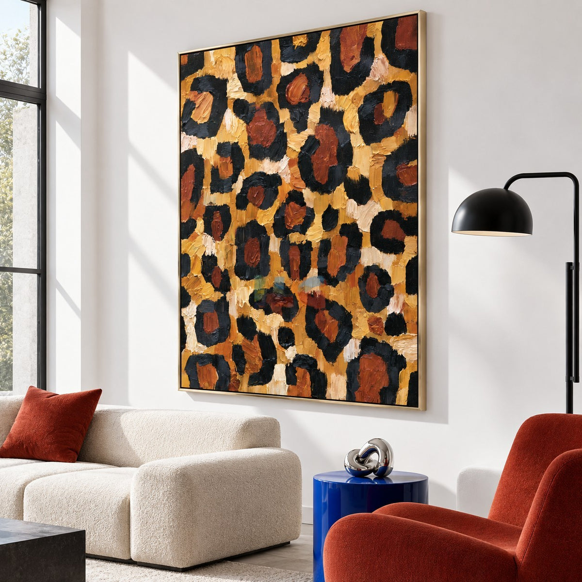 Amber Leopard Rhythm – Abstract Animal Print Texture Wall Art
