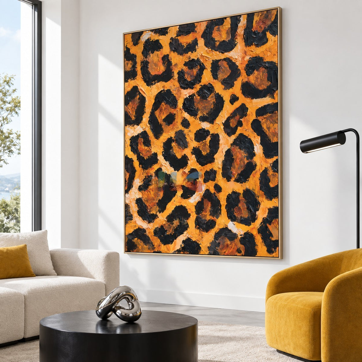 Wild Amber Spots – Abstract Leopard Texture Wall Art