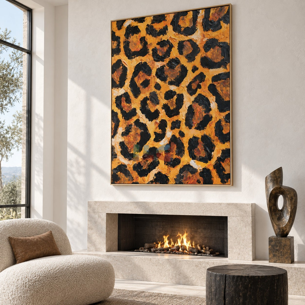 Wild Amber Spots – Abstract Leopard Texture Wall Art