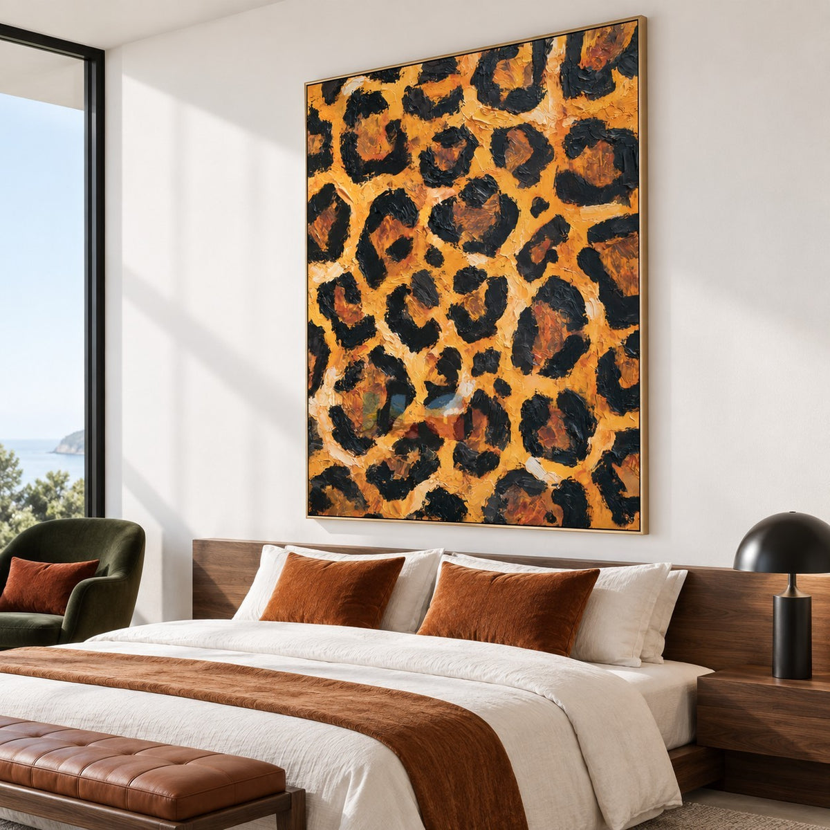 Wild Amber Spots – Abstract Leopard Texture Wall Art